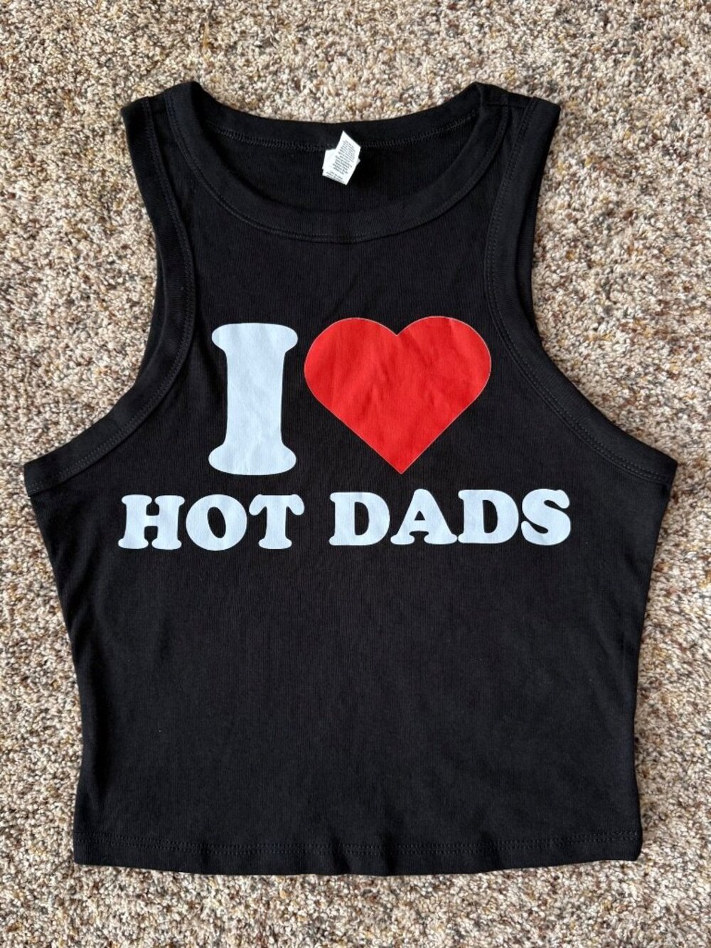 Black 'I Heart Hot Dads' tank top - Bella+Canvas size M